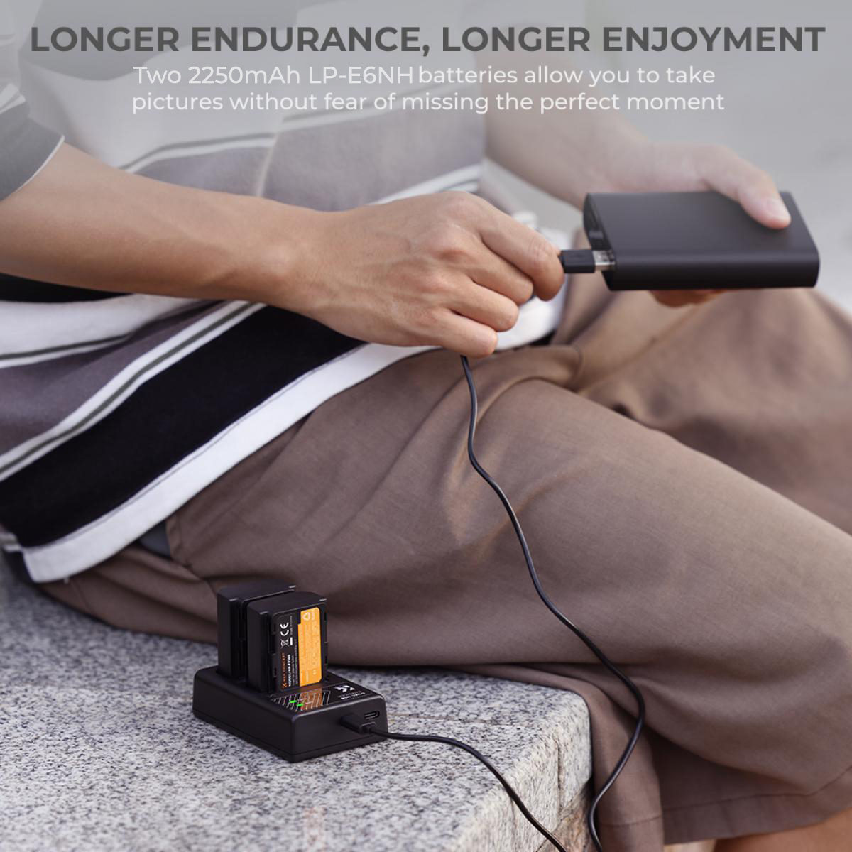 K&F Canon LP-E6NH Battery Kit - 2 Batteries and Dual Charger | KF28.0021 - Image 6