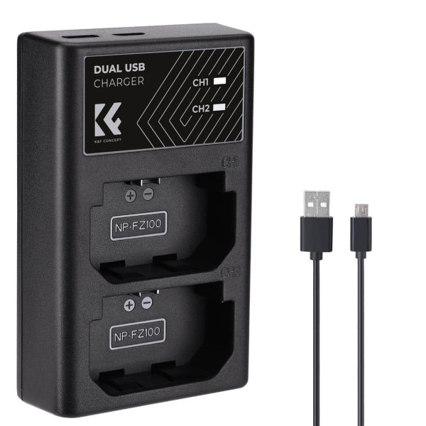 K&F Dual Charger for Sony NP-FZ100 batteries | KF28.0010
