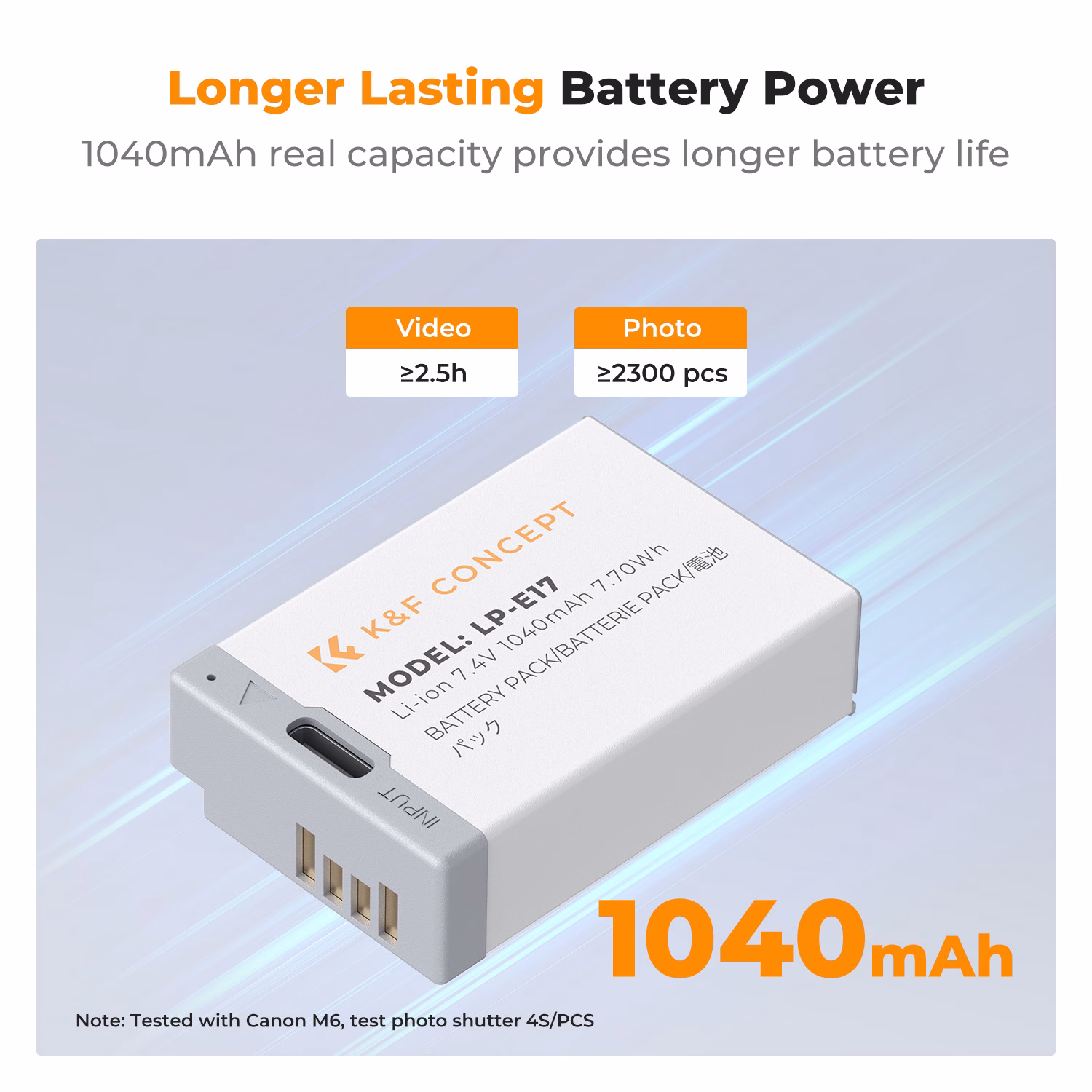 K&F 2 Pack Canon LP-E17 Compatible Batteries with USB-C Charging Port - Image 2