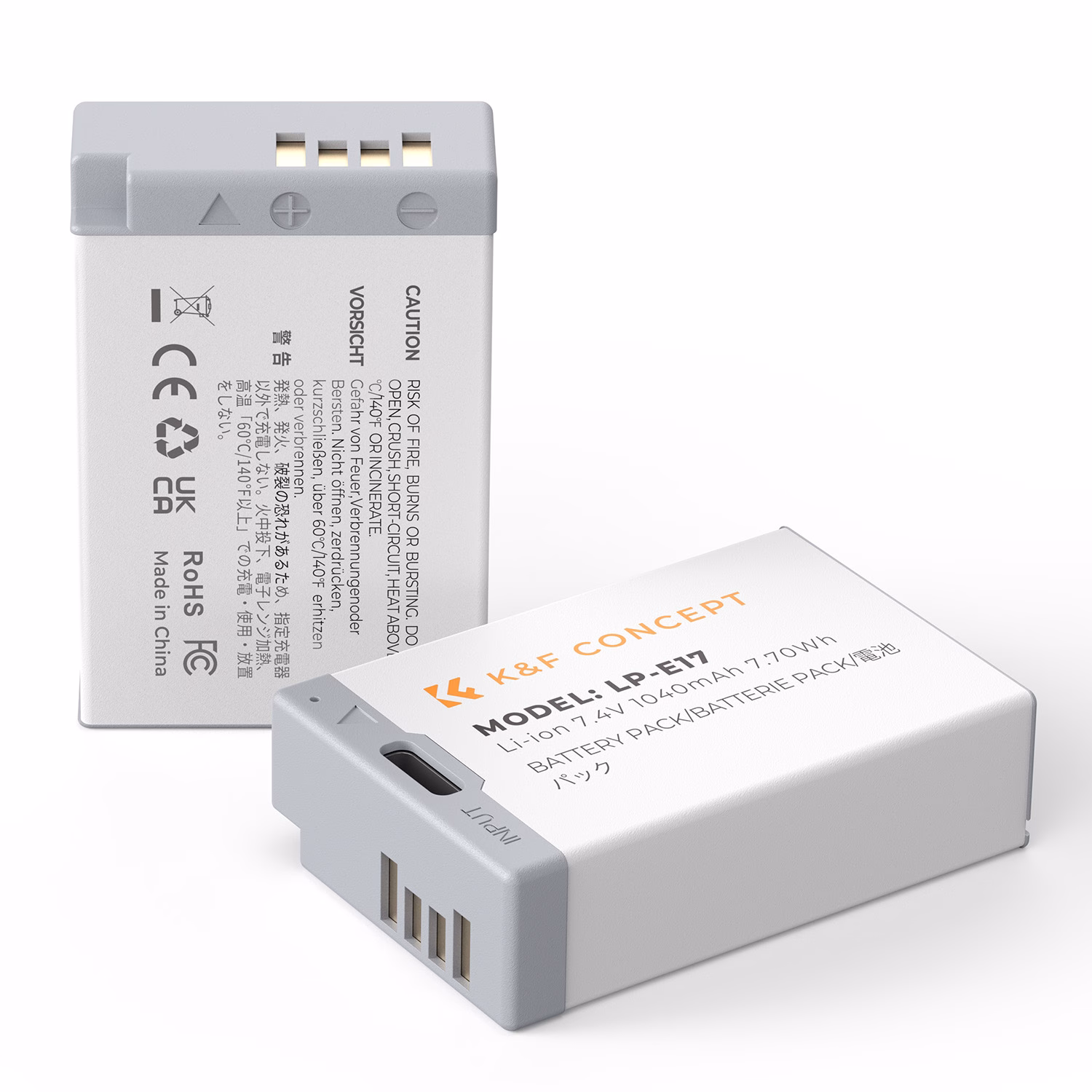 K&F 2 Pack Canon LP-E17 Compatible Batteries with USB-C Charging Port