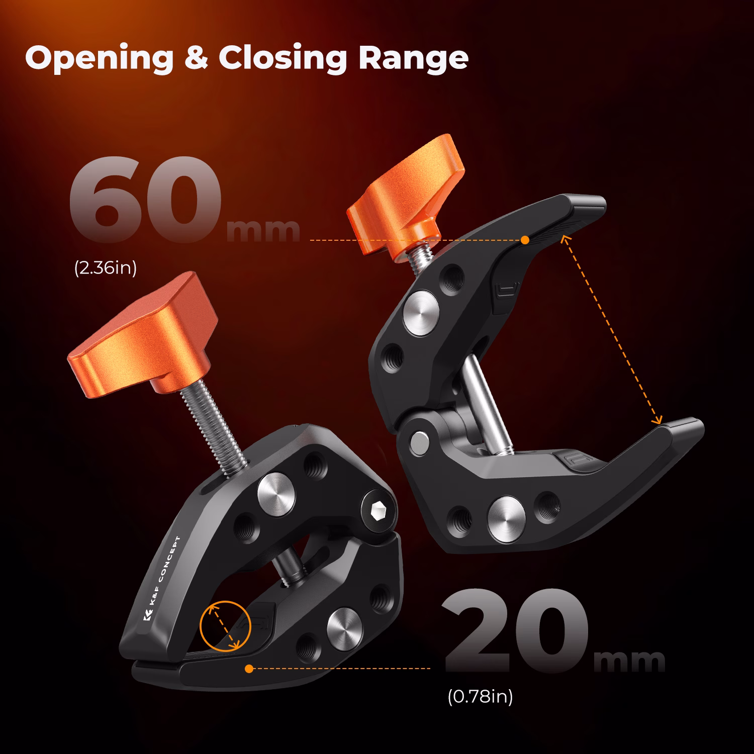 K&F 2 Pack Mini Super Clamp Ms15 with a Jaw Opening of 60mm | KF31.081S1 - Image 5