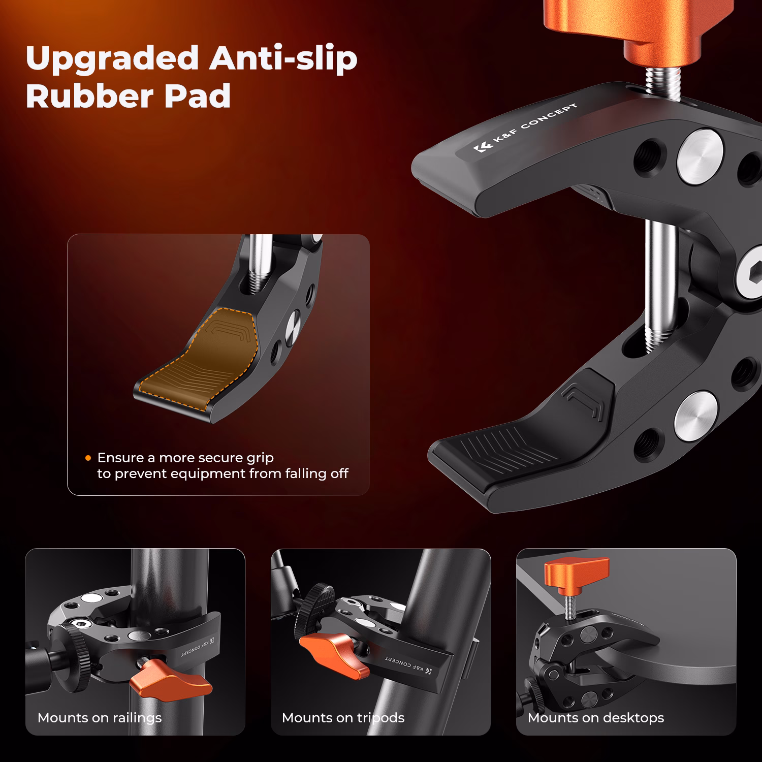 K&F 2 Pack Mini Super Clamp Ms15 with a Jaw Opening of 60mm | KF31.081S1 - Image 4