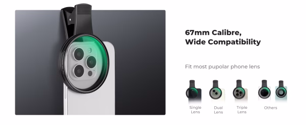 K&F Clip-On CPL and Black Mist Combo Filter for Mobile Phones | KF01.2900V2 - Image 2