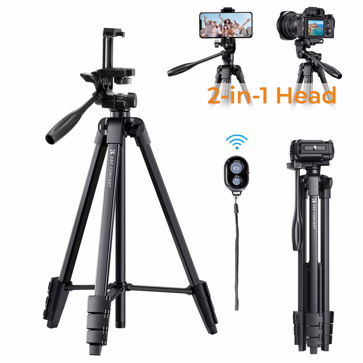 K&F Compact-Vlogger Tripod which Includes Remote and Phone Mount | KF09.125