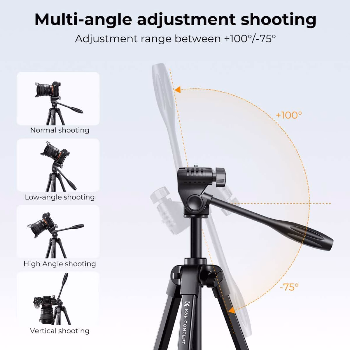 K&F Compact-Vlogger Tripod which Includes Remote and Phone Mount | KF09.125 - Image 5