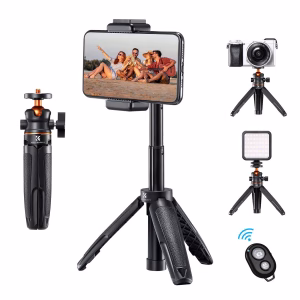K&F Desktop Tripod (Black) with Extension Column and Remote | KF09.128V3