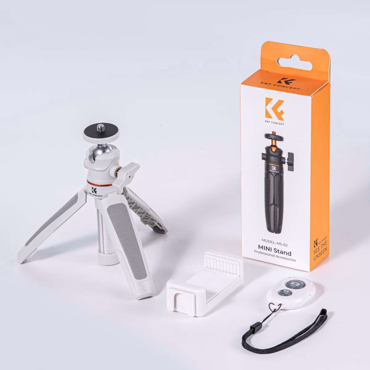 K&F Desktop Tripod (Grey) with Extension Column and Remote | KF09.128V2 - Image 2