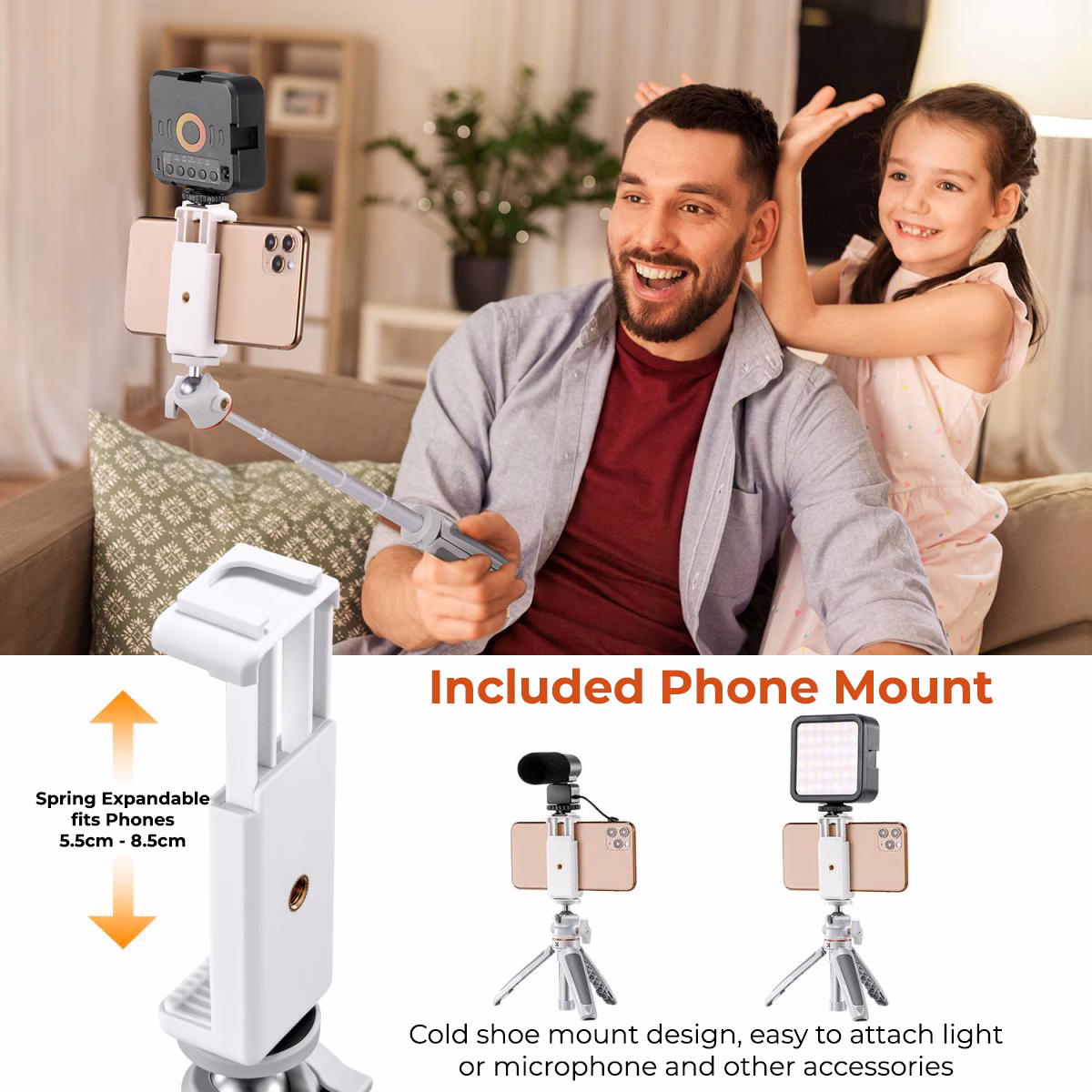 K&F Desktop Tripod (Grey) with Extension Column and Remote | KF09.128V2 - Image 3