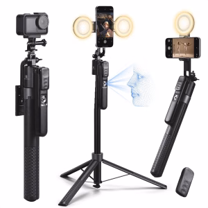 K&F Face Tracking Selfie Stick with Gesture Control and LEDs | KF15.0006