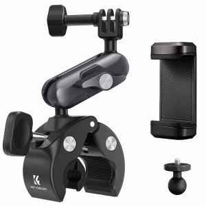 K&F Handlebar Clamp with Phone and Action Cam Mounts | KF31.204