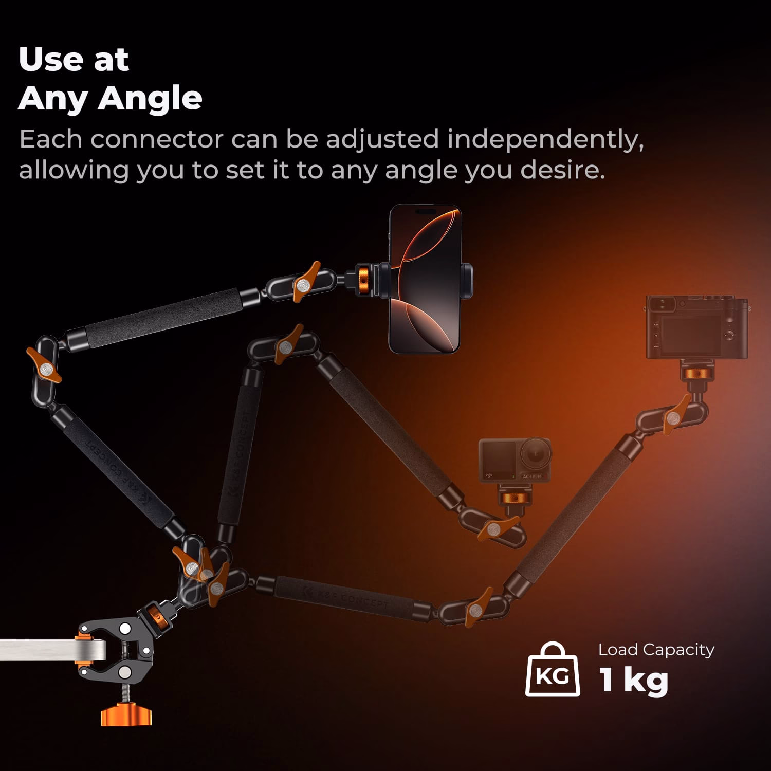 K&F Magic Arm 22 Inch with Super Crab Clamp and Accessories | KF31.201 - Image 5