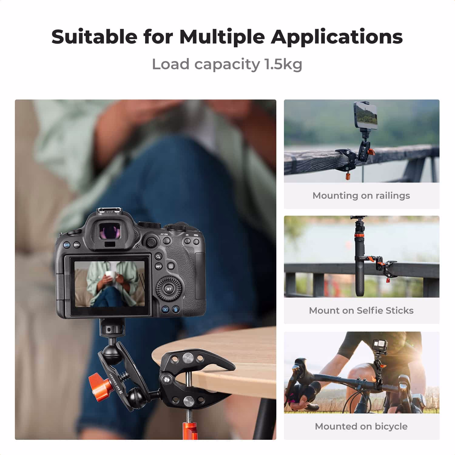 K&F Magic Arm Mini Grip with Dual Mini Super Clamp Heads | KF31.096 - Image 5