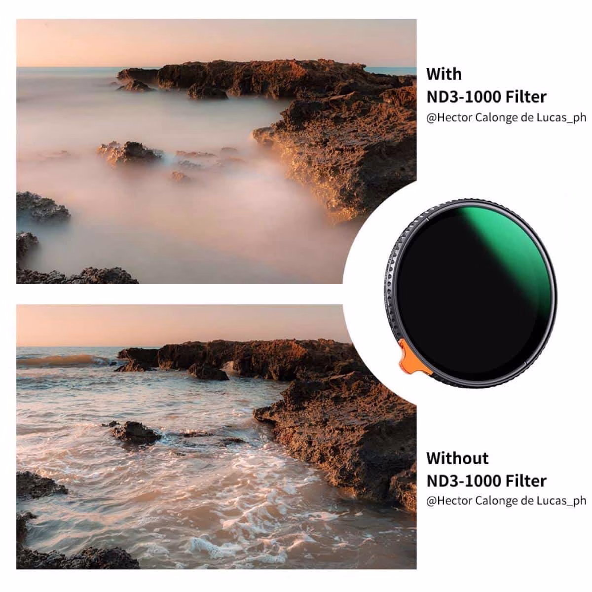 K&F ND3-1000 Variable ND Filter (VND) 1.5-10 Stops Nano-X Series - Image 2