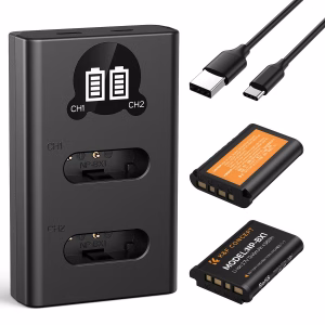 K&F NP-BX1 Kit for Sony - 2 Batteries and Dual Charger | KF28.0044