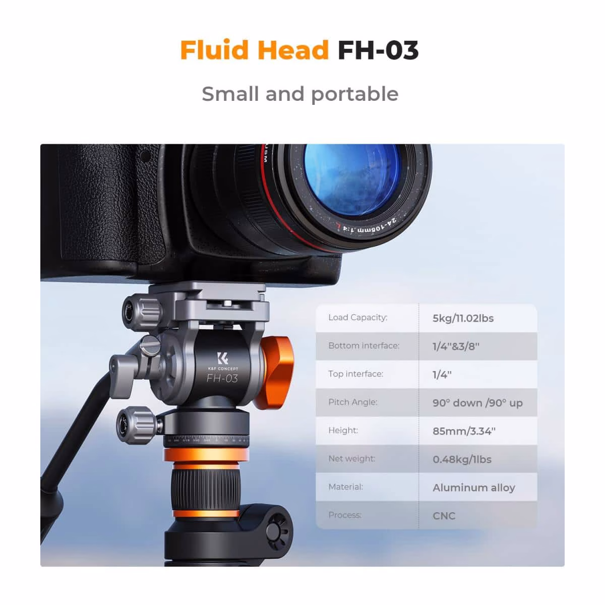 K&F Omni Fluid Video Tripod Head with a Max Load of 5kg | KF31.087 - Image 3