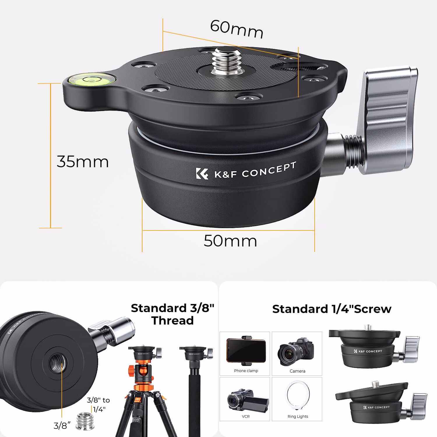 K&F Tripod Levelling Base for Fast Horizon Line Adjustment | KF31.102 - Image 4