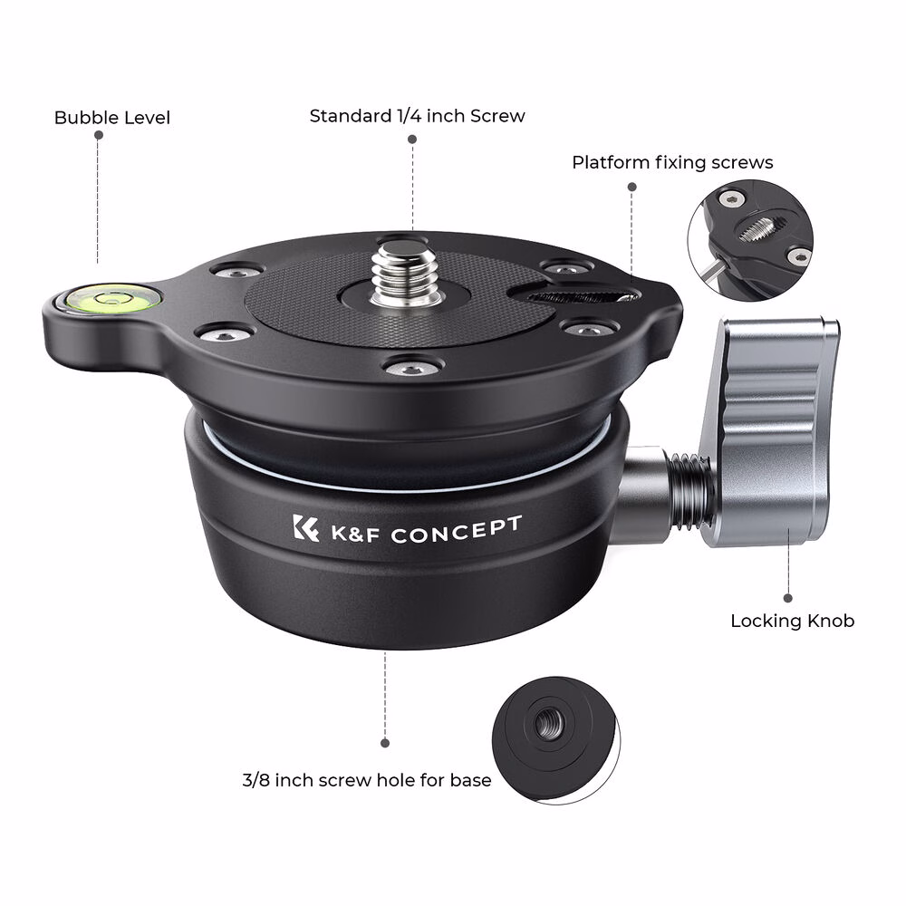 K&F Tripod Levelling Base for Fast Horizon Line Adjustment | KF31.102 - Image 3